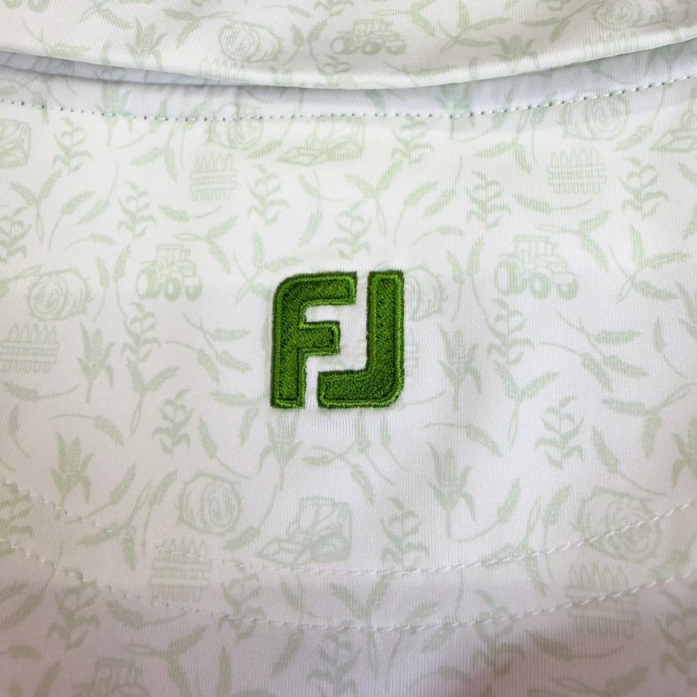 FootJoy Polo Shirt Men XL White Green John Deere Classic Farm Print Short Sleeve - Picture 8 of 10